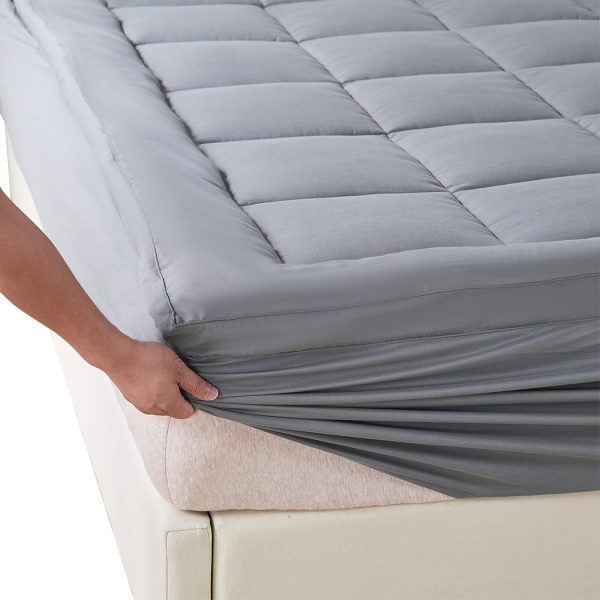Mattress Topper Bamboo Fibre Luxury Pillowtop Mat Protector Cover – DOUBLE