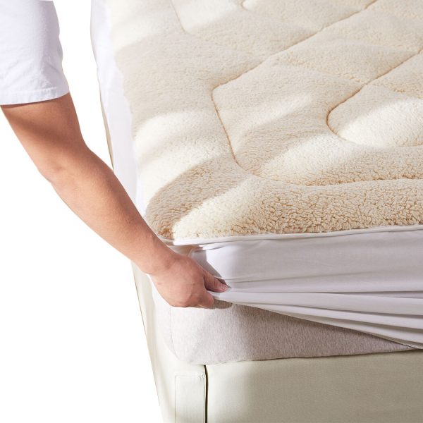 Mattress Topper 100% Wool Underlay Reversible Mat Pad Protector – DOUBLE