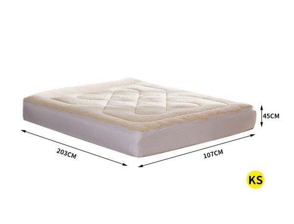 Mattress Topper 100% Wool Underlay Reversible Mat Pad Protector – KING SINGLE