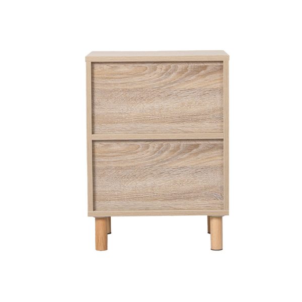 Radnor Bedside Tables Rattan Wood Side Table Nightstand Storage Cabinet Bedroom