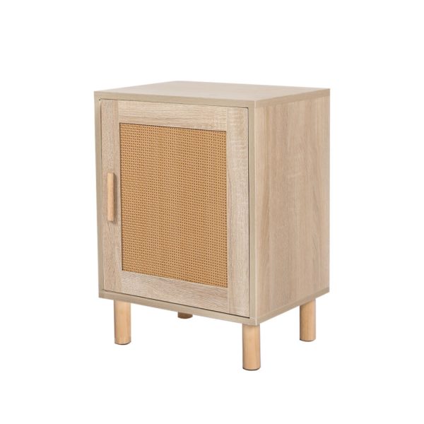 Radnor Bedside Tables Rattan Wood Side Table Nightstand Storage Cabinet Bedroom