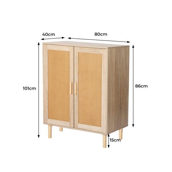 Storage Cabinet Rattan Dresser Chest of Drawers Tallboy Wooden Cabinet