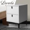 Garah Bedside Tables Side Table Bedroom Nightstand 2 Drawers Storage Cabinet – White