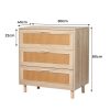 Storage Cabinet Rattan Dresser Chest of Drawers Tallboy Wooden 3 Drawers