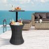 Cooler Ice Bucket Table Bar Outdoor Setting Furniture Patio Pool Storage Box – Black