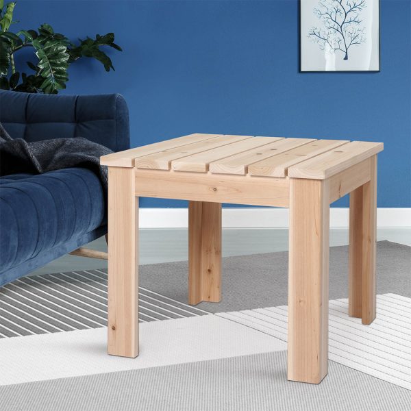 Wooden Side Table Outdoor Furniture Coffee Patio Desk Indoor Garden Camp