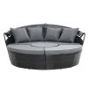 Outdoor Lounge Setting Sofa Patio Furniture Wicker Garden Rattan Set Day Bed – Grey and Black