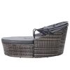 Outdoor Lounge Setting Sofa Patio Furniture Wicker Garden Rattan Set Day Bed – Grey