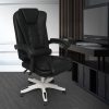 Gaming Chair Office Computer Seat Racing PU Leather Executive – Black, Without Footrest