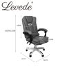 Gaming Chair Office Computer Seat Racing PU Leather Executive – Grey, Without Footrest