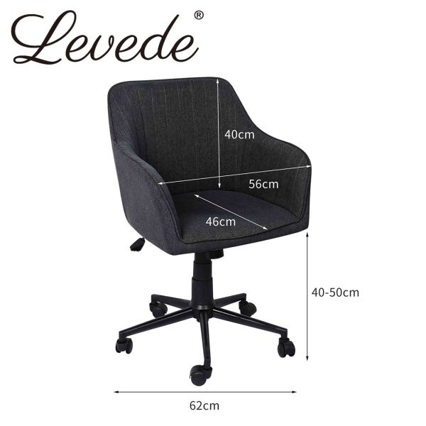 Office Chair Fabric Computer Gaming Chairs Executive Adjustable – Black