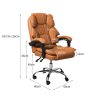 Gaming Chair Office Computer Seat Racing PU Leather Executive – Brown, Without Footrest
