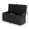 Outdoor Storage Box 390L Container Lockable Garden Bench Shed Tools Toy All Black