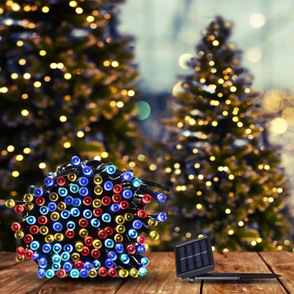 100LED String Solar Powered Fairy Lights Garden Christmas Decor Multi Colour – 15 M
