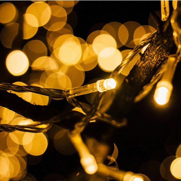 String Solar Powered Fairy Lights Garden Christmas Decor – Warm White, 500 LED