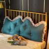 Princess Bed Pillow Headboard Backrest Bedside Tatami Sofa Cushion with Ruffle Lace Home Decor