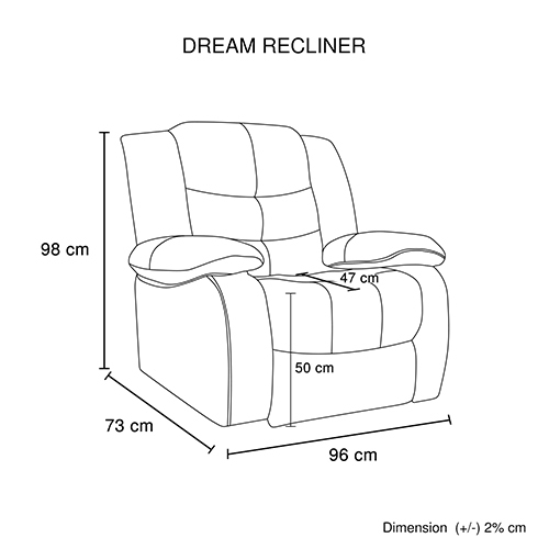 Shenley Recliner Bonded Leather – Brown, 1 Seater