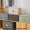 Foldable Canvas Storage Box Cube Clothes Basket Organiser Home Decorative Box