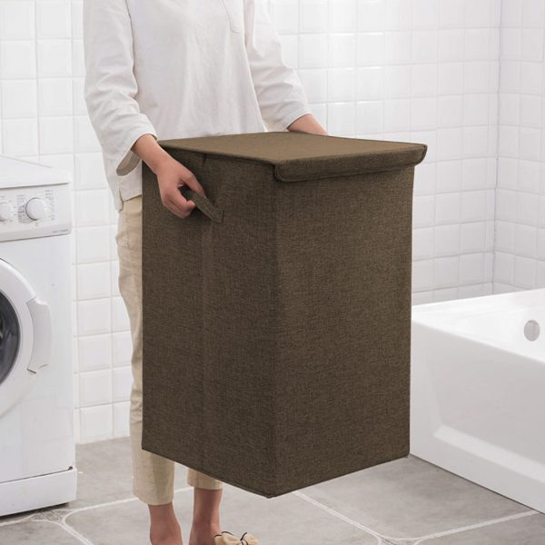 Collapsible Laundry Hamper Storage Box Foldable Canvas Basket Home Organiser Decor