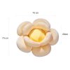 Beige Double Flower Shape Cushion Soft Bedside Floor Plush Pillow Home Decor