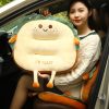 2X Cute Face Toast Bread Cushion Stuffed Car Seat Plush Cartoon Back Support Pillow Home Decor