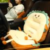 2X Cute Face Toast Bread Cushion Stuffed Car Seat Plush Cartoon Back Support Pillow Home Decor