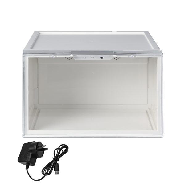 LED Sneaker Display Case Lighted Shoe Storage Boxes Sound Control Magnetic