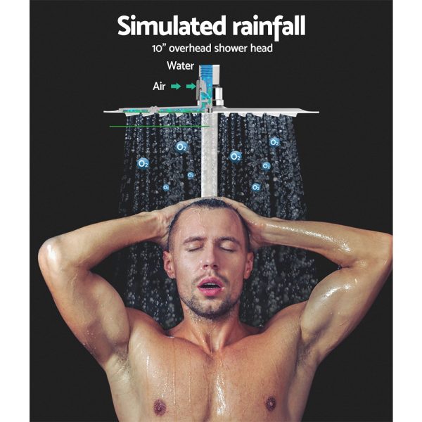 WELS 10” Rain  Set Round Handheld High Pressure Wall Chrome – 10” Round Shower Head