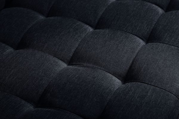 Tiburon Sofa Bed 3 Seater Button Tufted Lounge Set for Living Room Couch in Velvet – Black