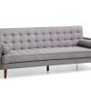 Tiburon Sofa Bed 3 Seater Button Tufted Lounge Set for Living Room Couch in Velvet – Grey