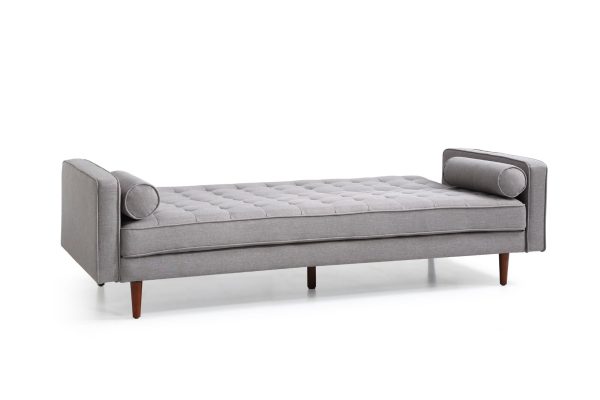 Tiburon Sofa Bed 3 Seater Button Tufted Lounge Set for Living Room Couch in Velvet – Grey