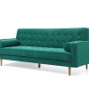 Tiburon Sofa Bed 3 Seater Button Tufted Lounge Set for Living Room Couch in Velvet – Green