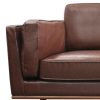 Hinesville Faux Sofa Brown Lounge Set for Living Room Couch with Wooden Frame – 1 Seater