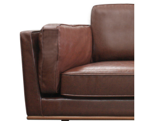 Hinesville Faux Sofa Brown Lounge Set for Living Room Couch with Wooden Frame – 2 Seater
