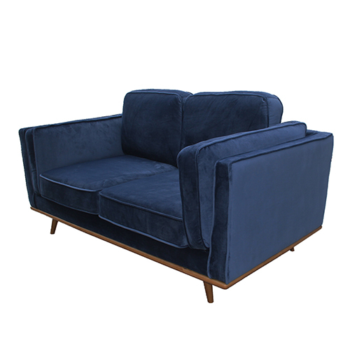 Fairless Sofa Sofa in Soft Blue Velvet Lounge Set for Living Room Couch with Wooden Frame