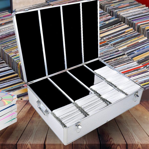 Aluminium CD DVD Cases Bluray Lock Storage Box Organizer Free Inserts – 1000 Discs
