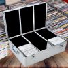 Aluminium CD DVD Cases Bluray Lock Storage Box Organizer Free Inserts – 500 Discs