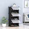 Shoe Rack Organizer Sneaker Footwear Storage Stackable Stand Cabinet Portable Wardrobe with Cover – 6 Tier