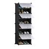 Shoe Rack Organizer Sneaker Footwear Storage Stackable Stand Cabinet Portable Wardrobe with Cover – 8 Tier