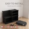 2 Column Shoe Rack Organizer Sneaker Footwear Storage Stackable Stand Cabinet Portable Wardrobe with Cover – 4 Tier