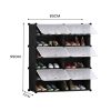 2 Column Shoe Rack Organizer Sneaker Footwear Storage Stackable Stand Cabinet Portable Wardrobe with Cover – 6 Tier