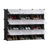 3 Column Shoe Rack Organizer Sneaker Footwear Storage Stackable Stand Cabinet Portable Wardrobe with Cover – 6 Tier