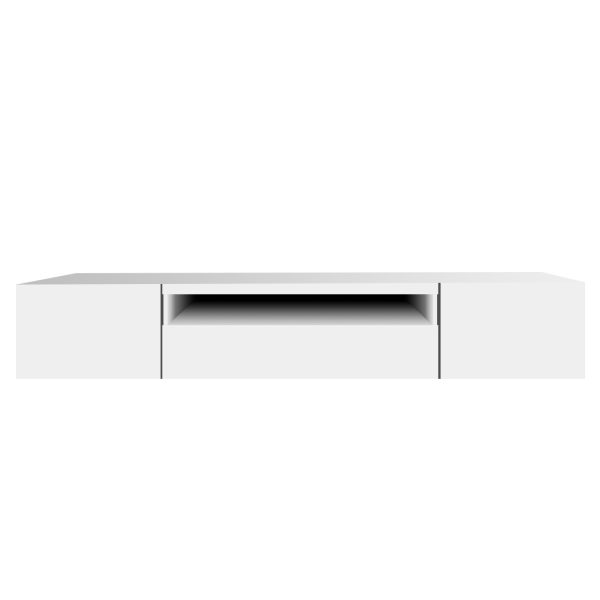 Moss TV Cabinet Entertainment Unit Stand RGB LED Furniture Wooden Shelf – 160 x 40 x 36 cm, White