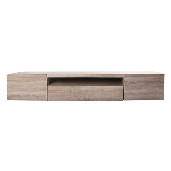Moss TV Cabinet Entertainment Unit Stand RGB LED Furniture Wooden Shelf – 200 x 40 x 36 cm, Oak