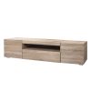 Moss TV Cabinet Entertainment Unit Stand RGB LED Furniture Wooden Shelf – 200 x 40 x 36 cm, Oak