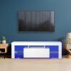 Campbell TV Cabinet Entertainment Unit Stand RGB LED Furniture Wooden Shelf – 130 x 35 x 45 cm