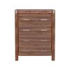 Tallboy with 4 Storage Drawers Solid Wooden Assembled – Chocolate