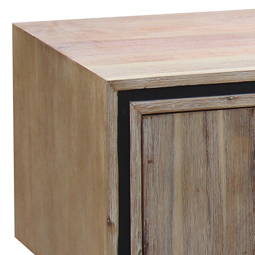 Bucksburn TV Cabinet with 2 Storage Drawers Cabinet Solid Acacia Wooden Entertainment Unit in Sliver Bruch Colour