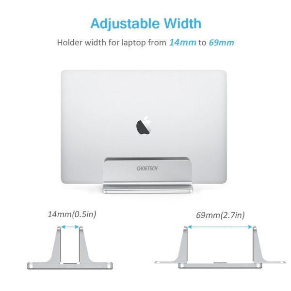 Clearfield H038 Desktop Aluminum Stand With Adjustable Dock Size, Laptop Holder For All MacBook & tablet