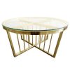 Serena Coffee Table -ClearTop – 95cm – Gold